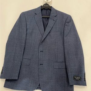 NWT Executive Collection Traditional Fit Mini Check Sportcoat 42R Blue 100% wool